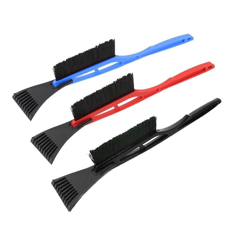 Vehicle three-in-one multi-function snow shovel with removable long handle with brush to clean winter deicing shovel