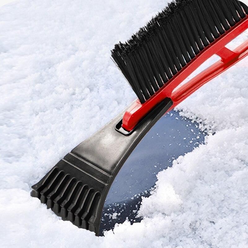 Vehicle three-in-one multi-function snow shovel with removable long handle with brush to clean winter deicing shovel