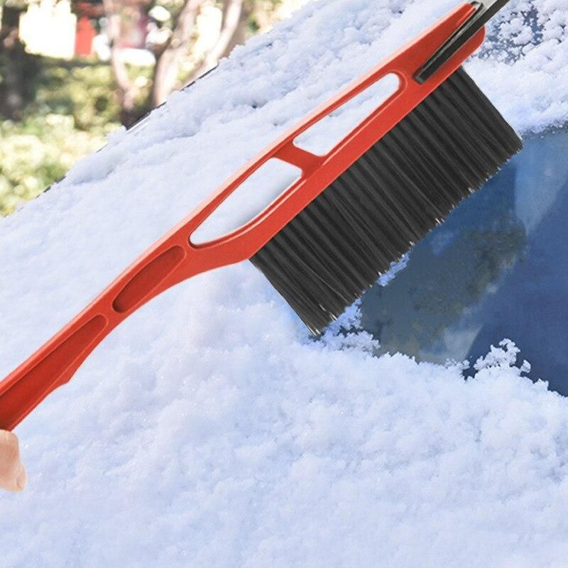 Vehicle three-in-one multi-function snow shovel with removable long handle with brush to clean winter deicing shovel