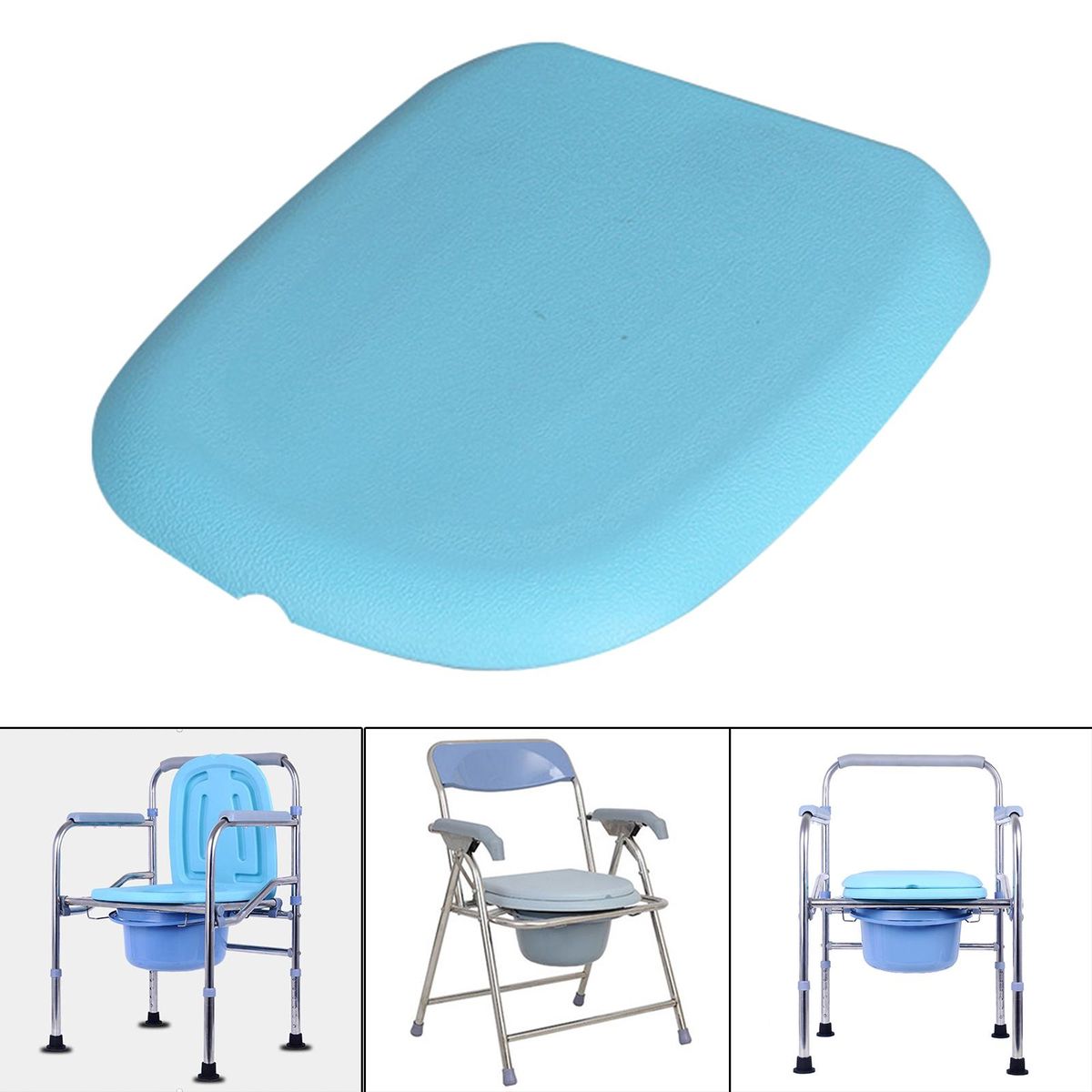 Toilet Seat Commode Panel Potty Chairs Elderly Sturdy Square