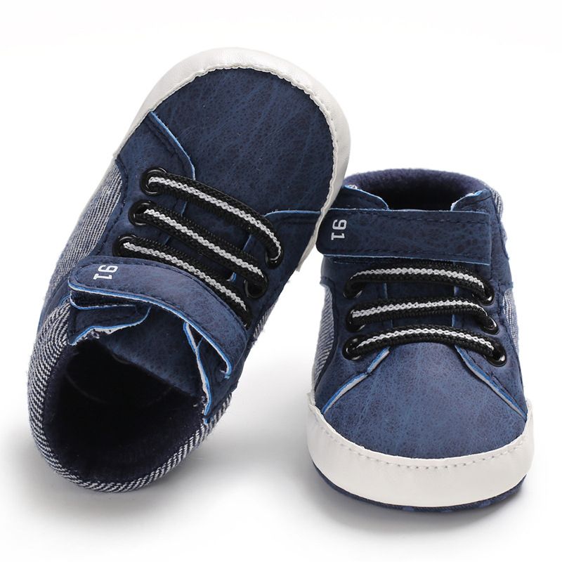 Sam Baby Boy High Ankle Prewalker Shoe - NavyBlue