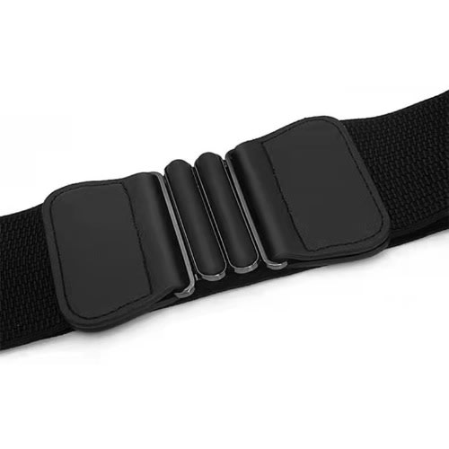 Women Waist Belt With Metal Buckle - Black
