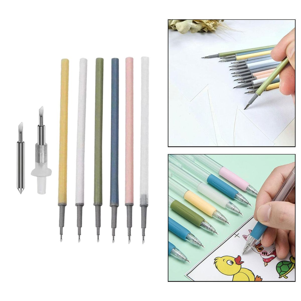 6 Pieces Paper Cutter Pen Refill Craft Cutting Tool Hobby For