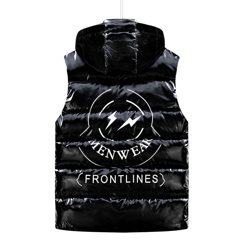 Hooded Vest Jacket Men Winter Puffer Waistcoat Male Warm Casual Zipper Jacket