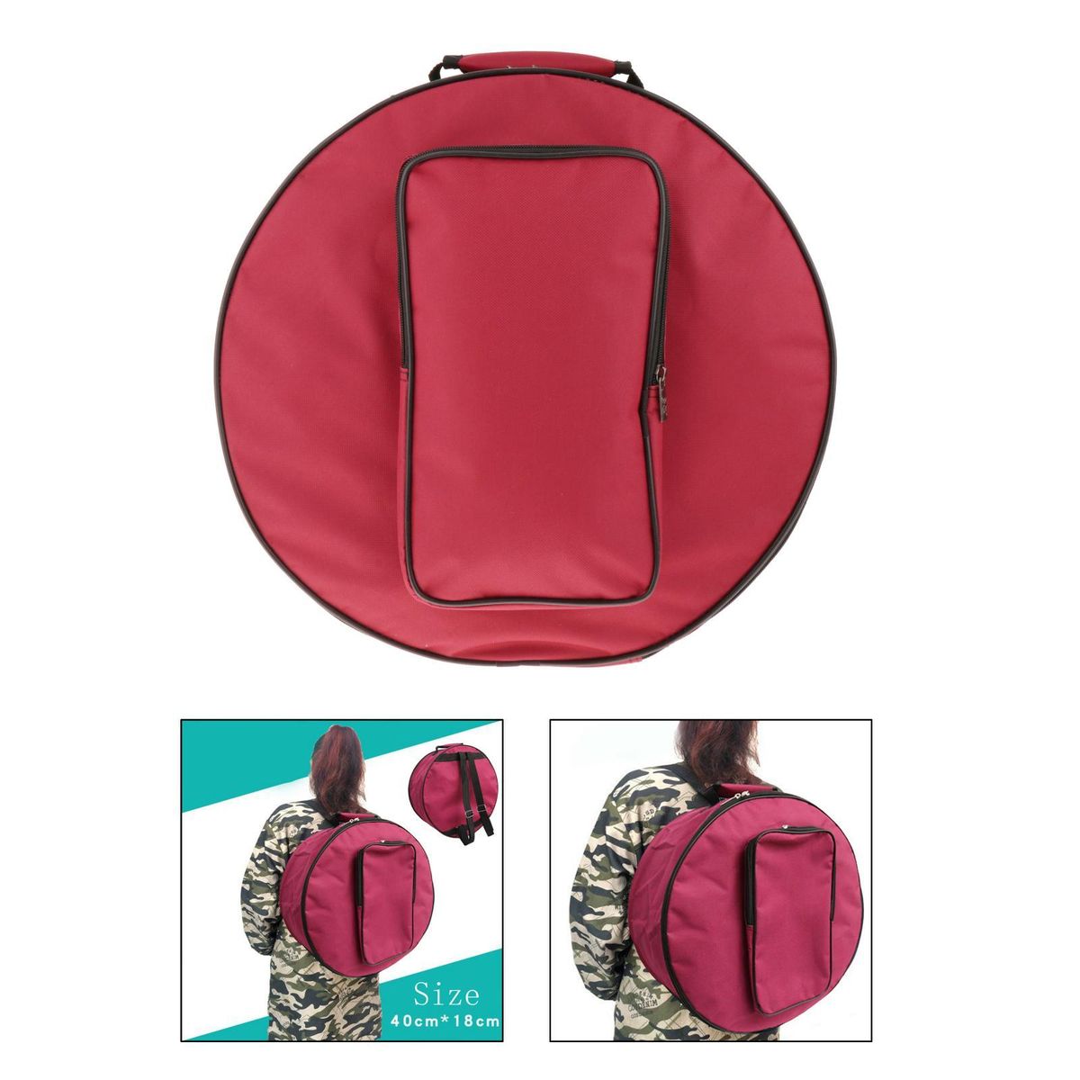 15 Inch Red Bass Drum Bag Snare Drum Bag Case Instrument Parts &