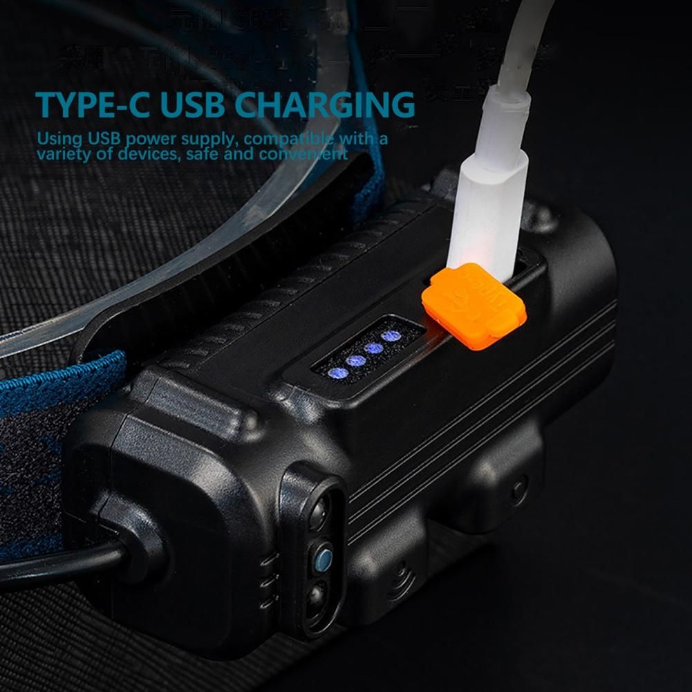 COB Headlight Sensor Head Light Lamp Flashlight with
