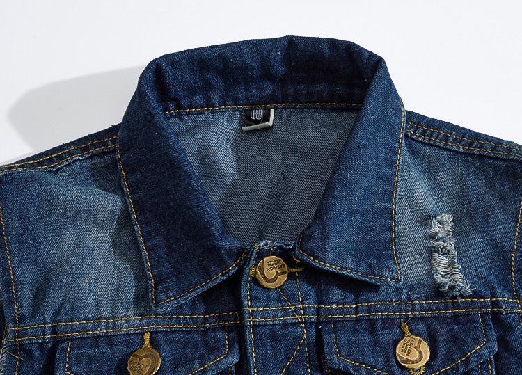 Mens Denim Vest Teens Solid Color Sleeveless Casual Waistcoat Men's Jean Jacket