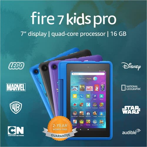 Fire 7 Kids Pro Tablet 7inches Display 16GB - Ages 6+ - Black