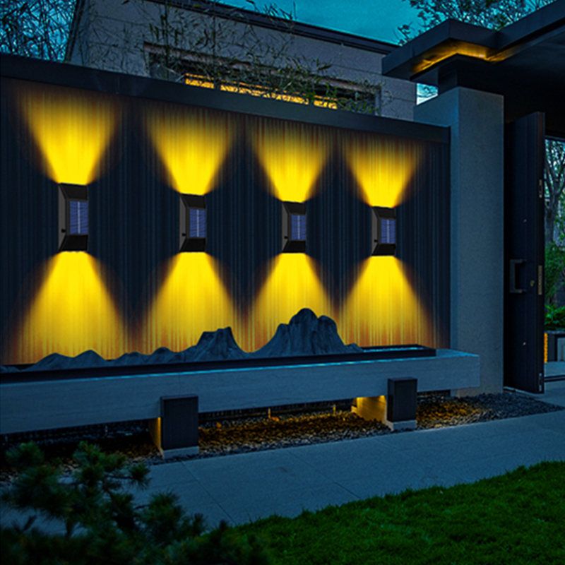 2PCS Outdoor Solar Light LED Waterproof Decoration Wall Lamp For Fence Porch Country Balcony House Garden Street Lighting - White