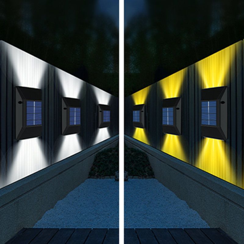 2PCS Outdoor Solar Light LED Waterproof Decoration Wall Lamp For Fence Porch Country Balcony House Garden Street Lighting - White