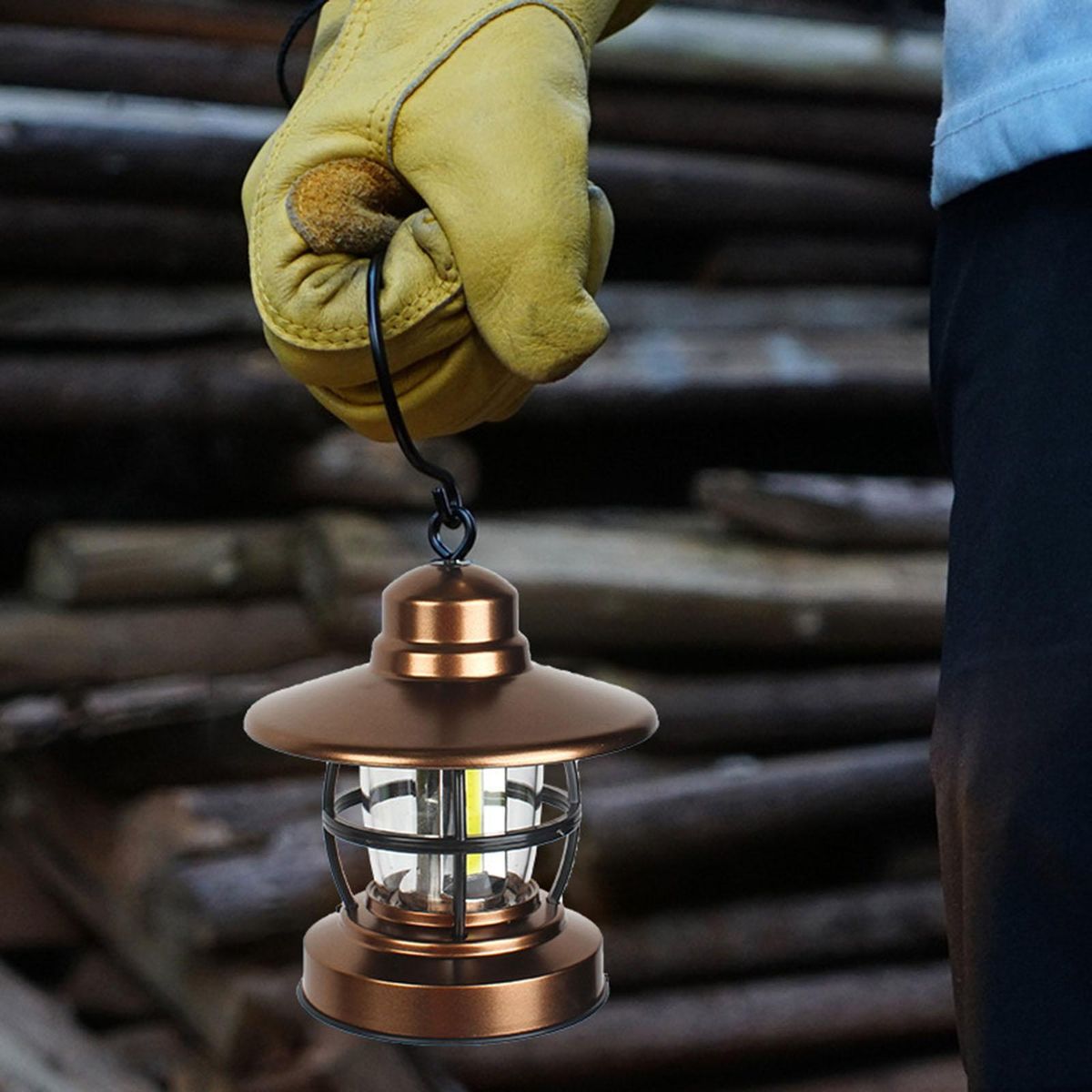 Retro Style Camping Lantern Light Tent Lamp Battery Operated For