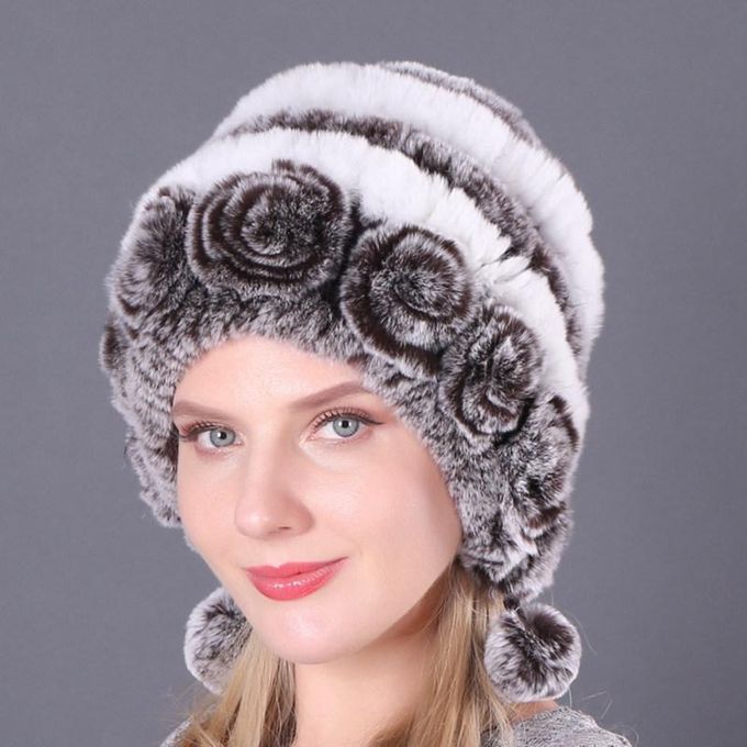 Women Autumn Winter Outdoor Warm Pompom Hat Cold-proof-