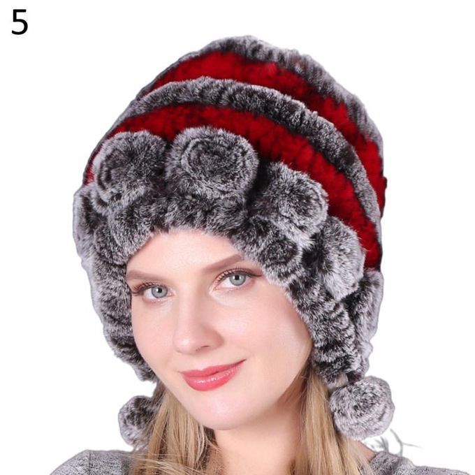 Women Autumn Winter Outdoor Warm Pompom Hat Cold-proof-
