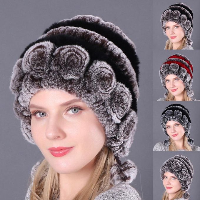 Women Autumn Winter Outdoor Warm Pompom Hat Cold-proof-