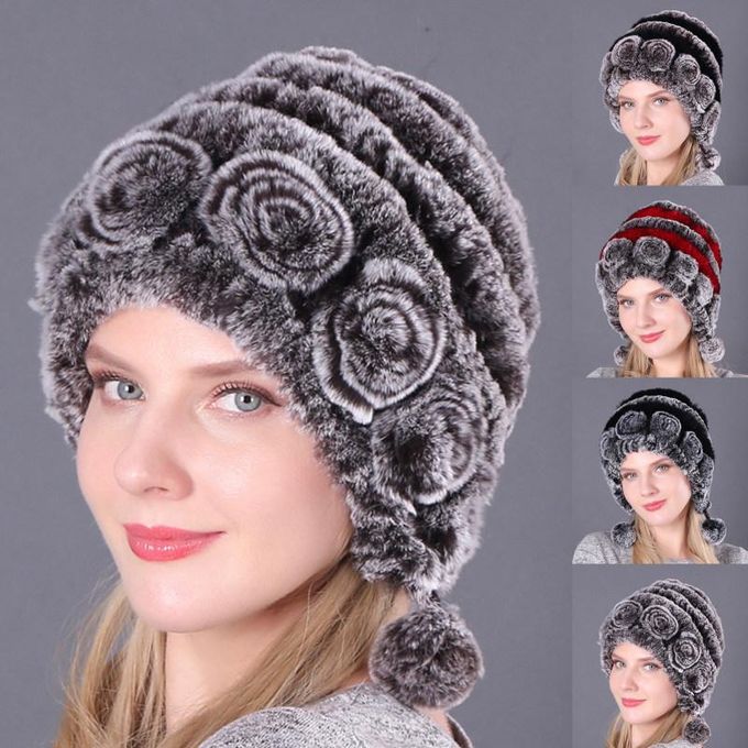 Women Autumn Winter Outdoor Warm Pompom Hat Cold-proof-