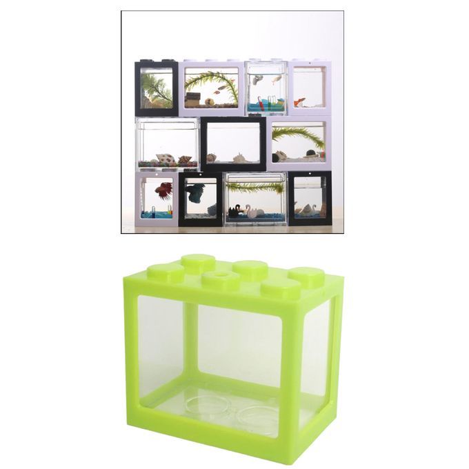 Aquarium Fish Tank Mini Building Blocks Spider Box Home Decor Green
