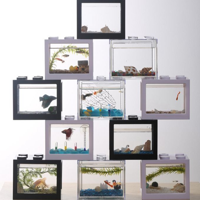 Aquarium Fish Tank Mini Building Blocks Spider Box Home Decor Green