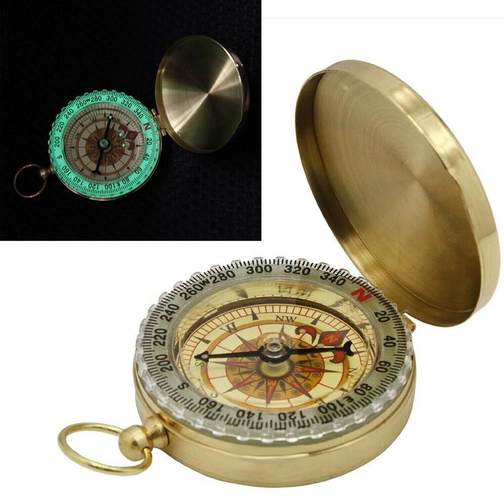 Retro Luminous Brass Pocket Watch Outdoor Camping Hiking