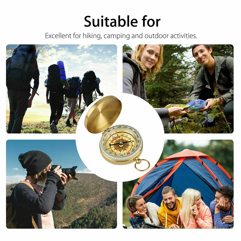 Retro Luminous Brass Pocket Watch Outdoor Camping Hiking