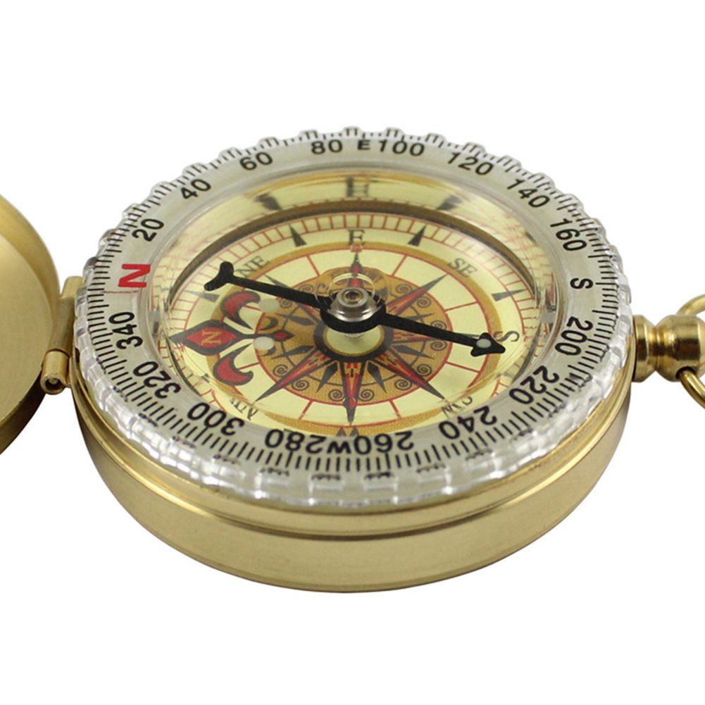 Retro Luminous Brass Pocket Watch Outdoor Camping Hiking