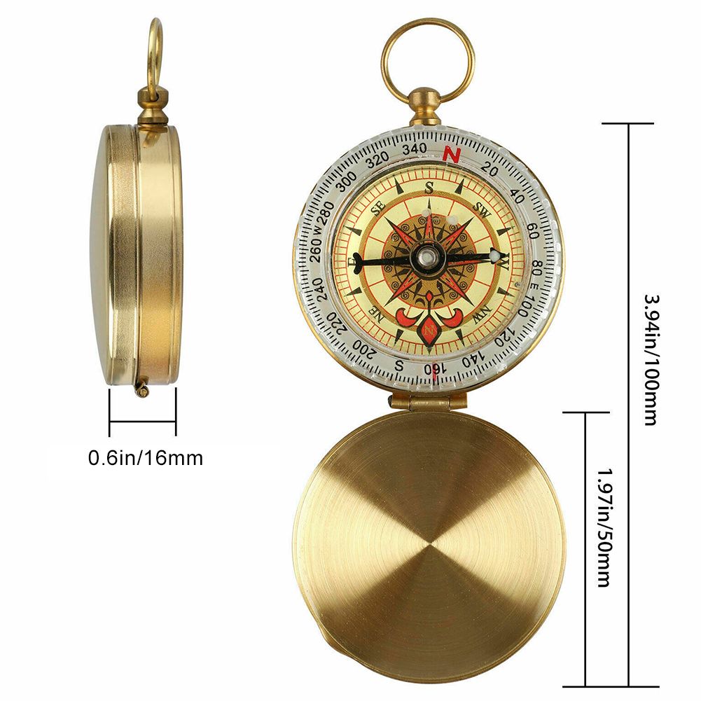 Retro Luminous Brass Pocket Watch Outdoor Camping Hiking