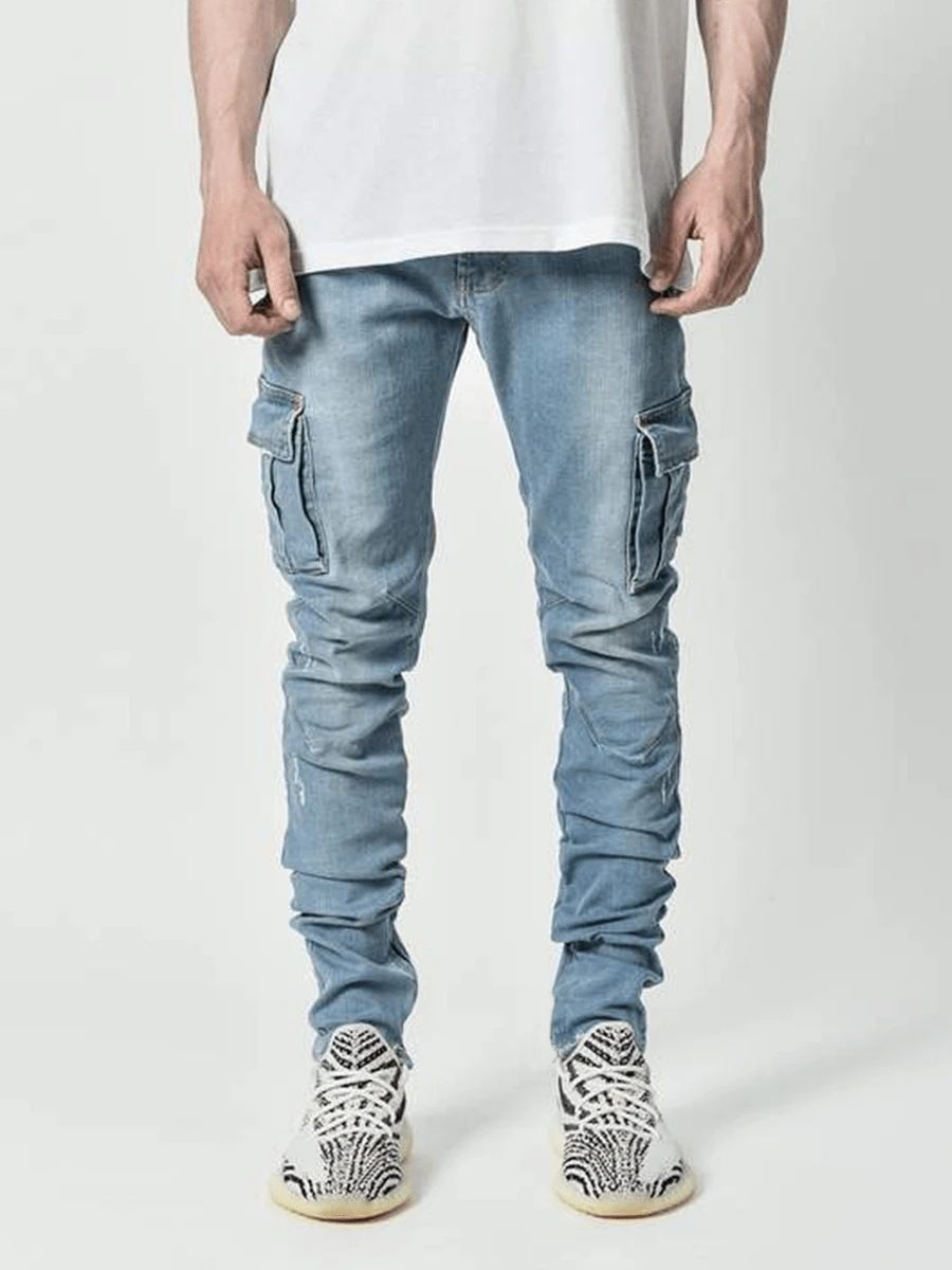 Men's Side Pocket Skinny Jeans - Blue