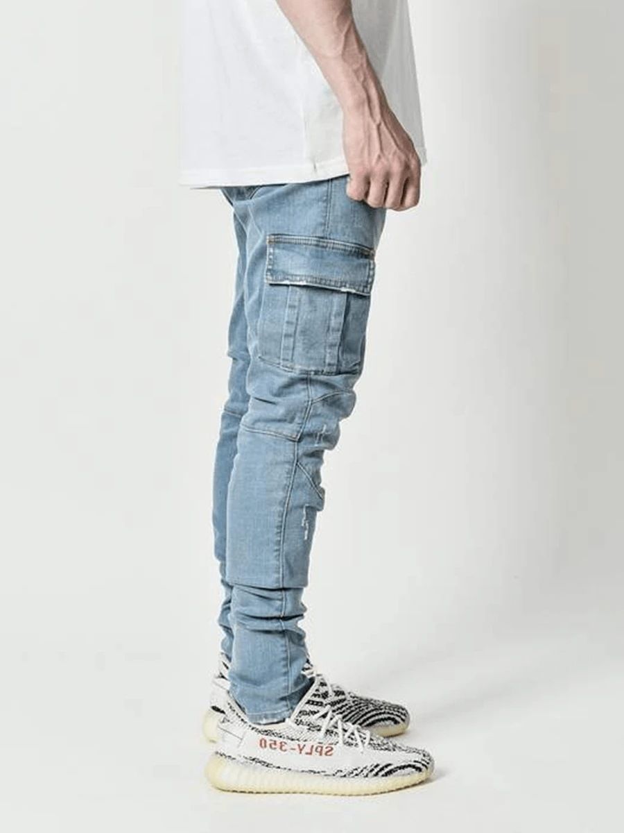Men's Side Pocket Skinny Jeans - Blue