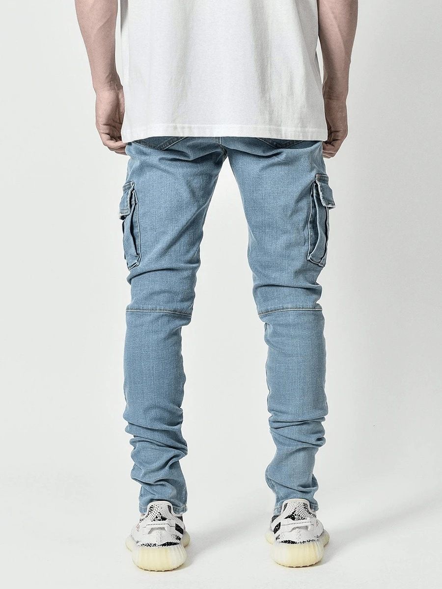 Men's Side Pocket Skinny Jeans - Blue