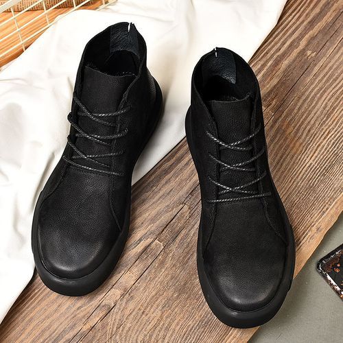 Mens Ankle Boots Leather Casual Loafers Shoes
