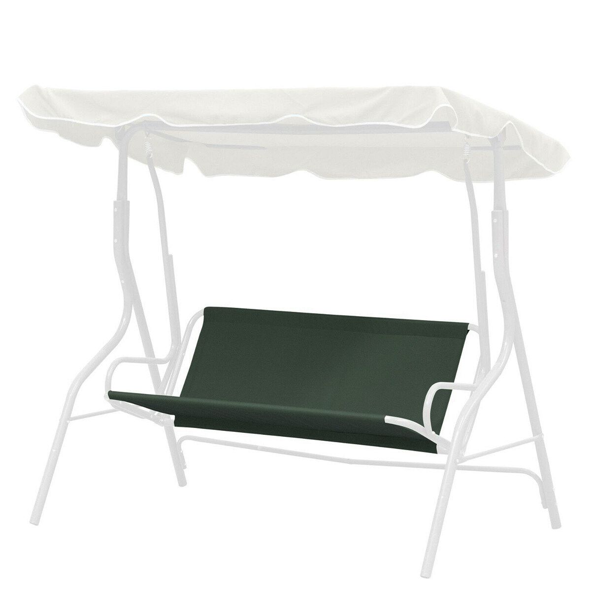 Garden Swing Chair Seat Replacement Canopy Spare Cover 85x48x48cm Waterproof Polyester Cushion Patio Outdoor Sunshade Deep Green