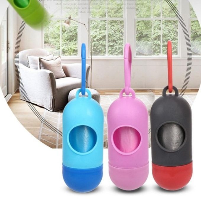 Lightweight Pet Dog Poop Bag Dispenser Waste Garbage Bags Carrier Pink