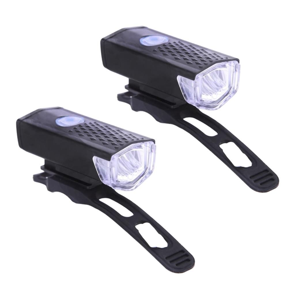 2x USB Bike Headlight High Bright Riding LED Light Front