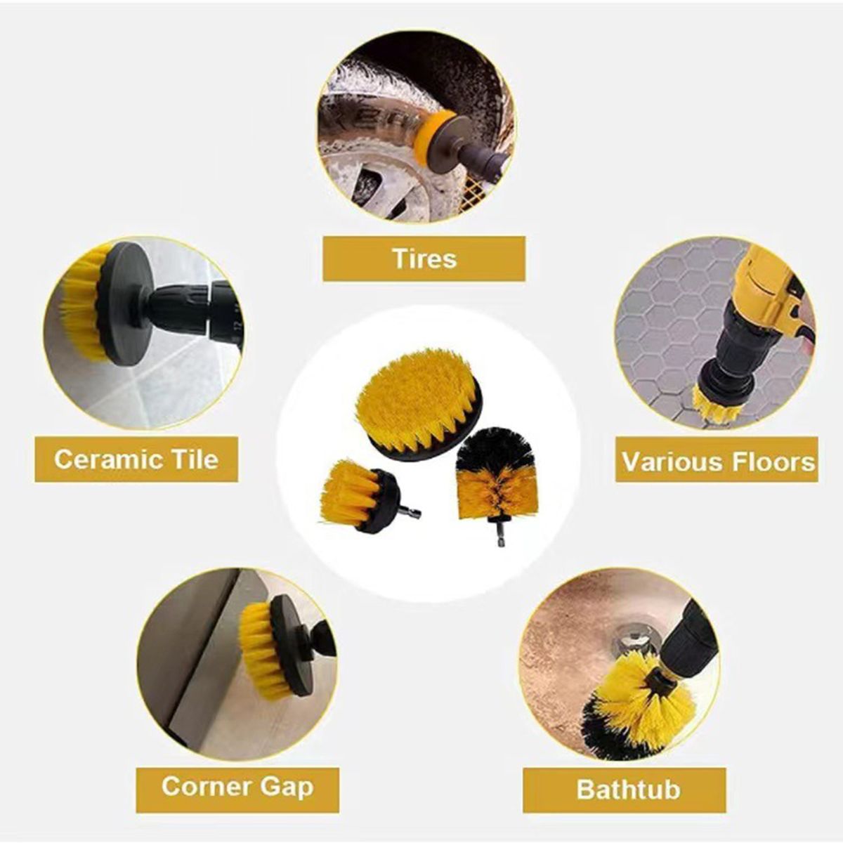 26 PCS Car Detailing Brush Kit Drill Brush Set For Wheel,