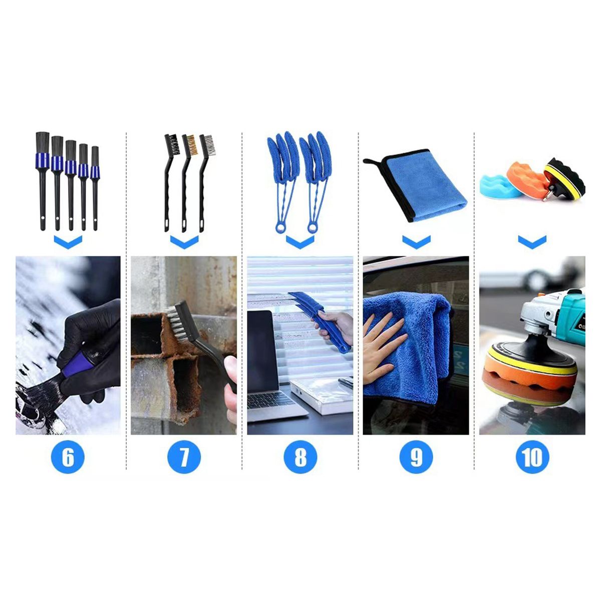 26 PCS Car Detailing Brush Kit Drill Brush Set For Wheel,