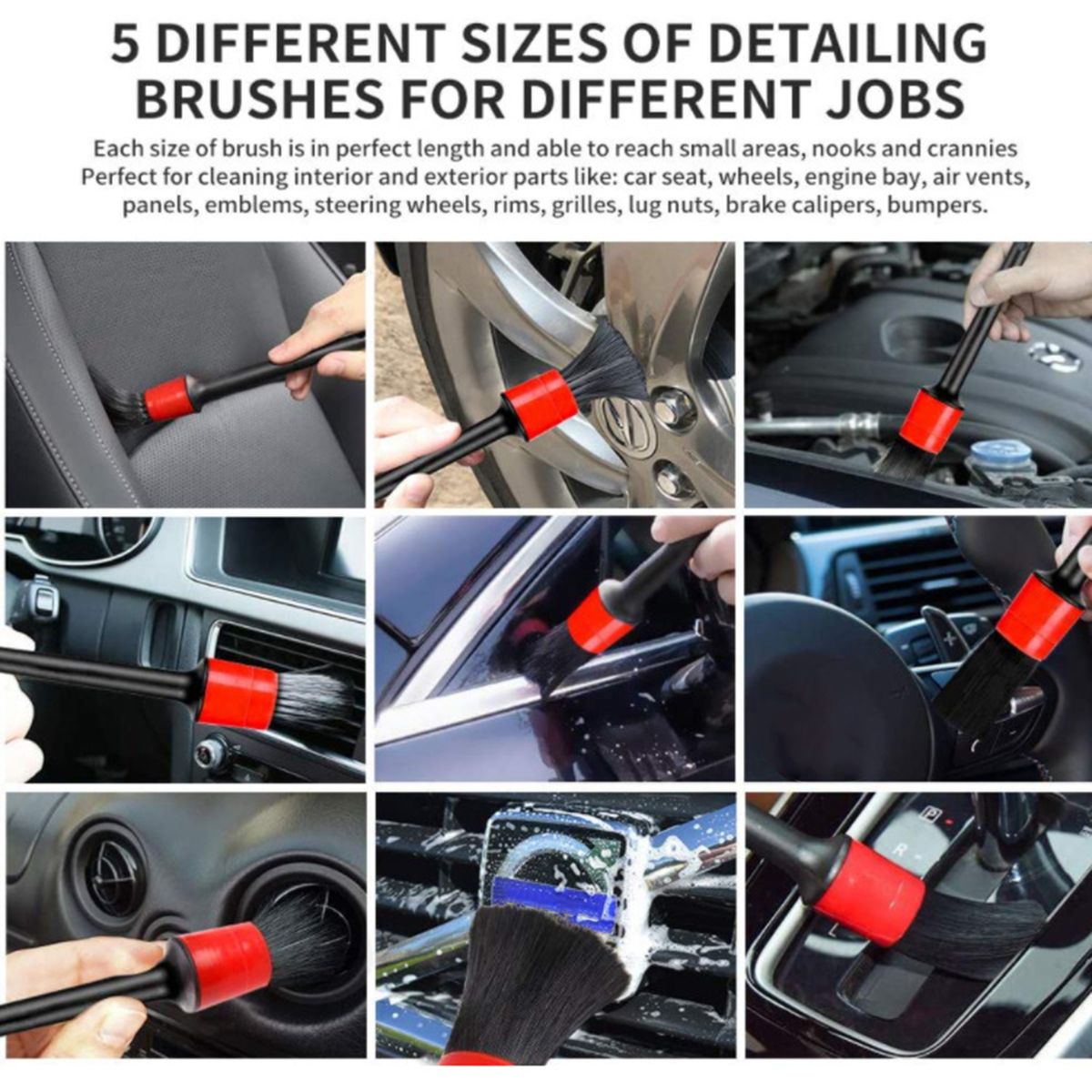 26 PCS Car Detailing Brush Kit Drill Brush Set For Wheel,