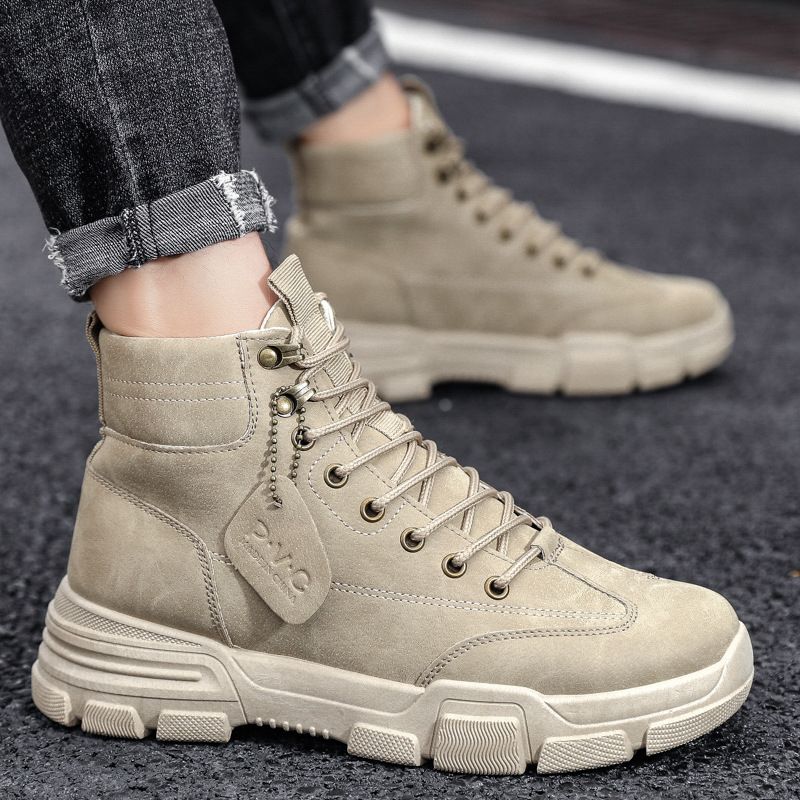 Winter Autumn Men Ary Boots Quality Special Force Tactical Desert Combat Ankle Boats Army Work Shoes Outdoor Sneakers-Beige