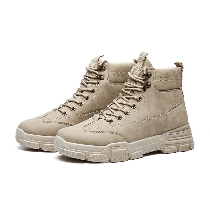 Winter Autumn Men Ary Boots Quality Special Force Tactical Desert Combat Ankle Boats Army Work Shoes Outdoor Sneakers-Beige