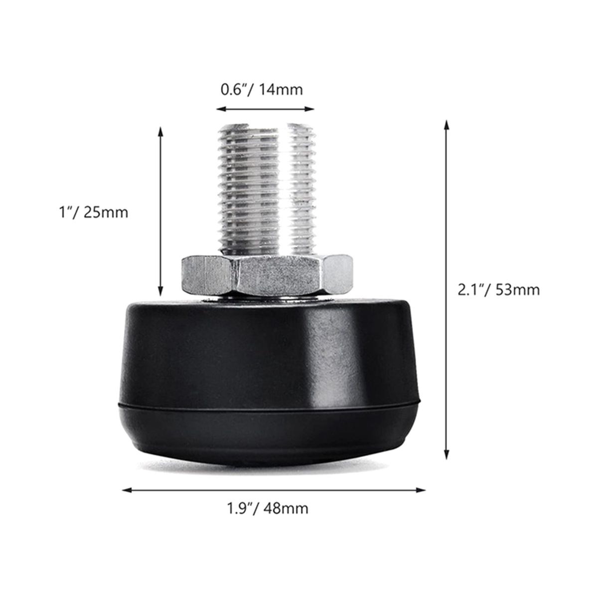 1 Pair 85A Roller Skates Toe Stops with 9/16 Inch (14mm) Bolt
