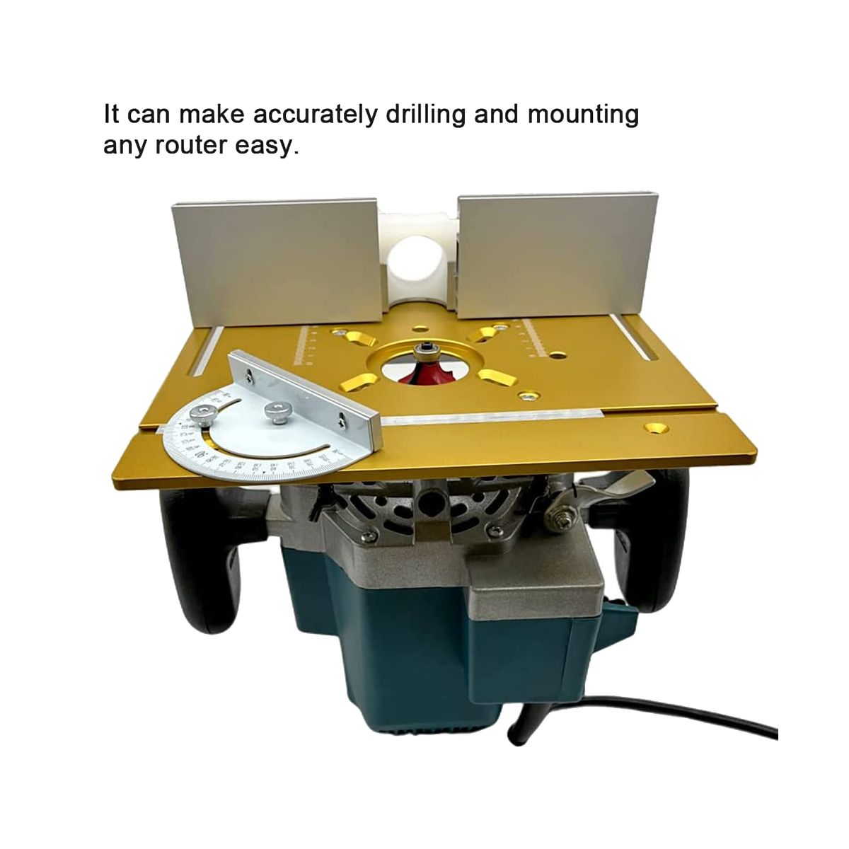 Router Table Insert Plate Aluminum Alloy Wood Milling Flip Board Trimming Machine Engraving Auxiliary ToolGold
