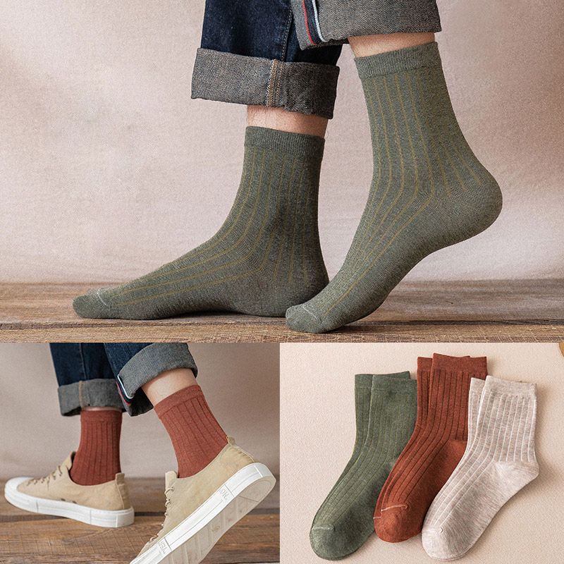 Men Spring Autumn Retro Socks,Casual Cotton Sock（8 Pair）
