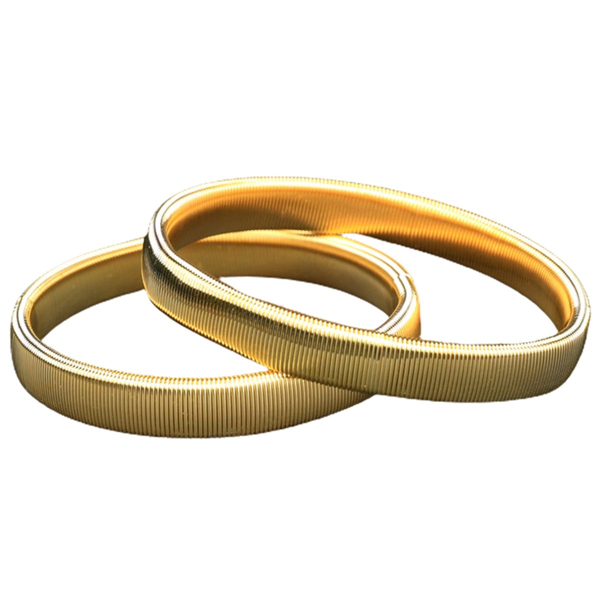 Cuff Bracelet Grooved Design Cuff Bangle Golden