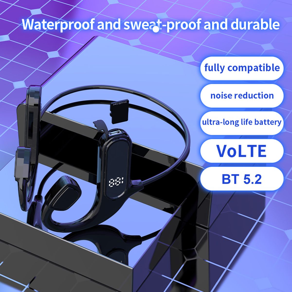 Wirelessly Stereo BT Earphones Intelligent Noise Reduction