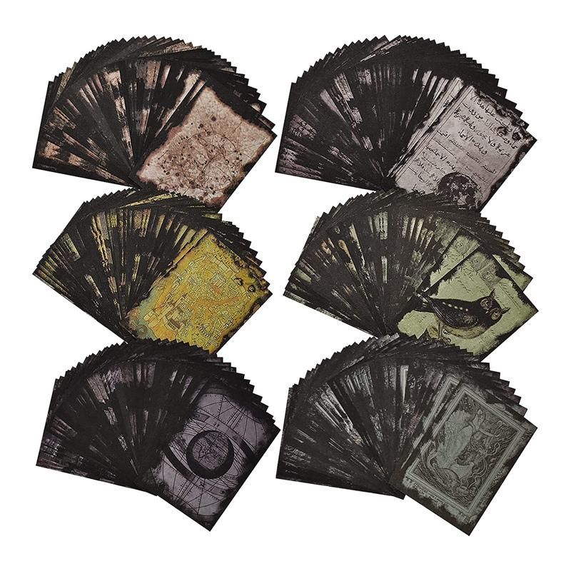240 Pcs Antique Scrapbook Paper Retro Burning Scrapbook Supplies Bag for Garbage Planner Decorative