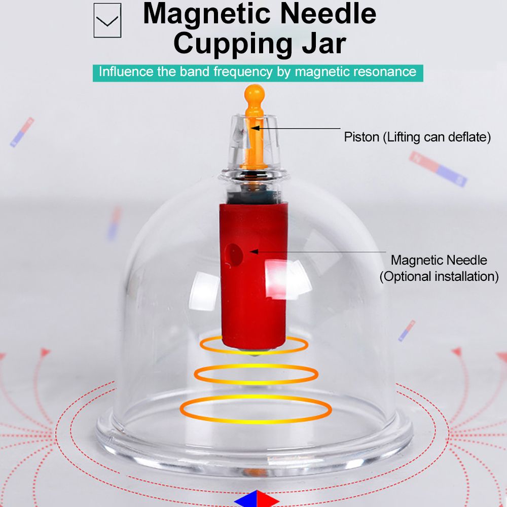 Magnet Vacuum Therapy Medical Sucker 24/12/6 Massage Body Cans Chinese Cupping Massage Cups Cofoe Acupuncture Suction Set