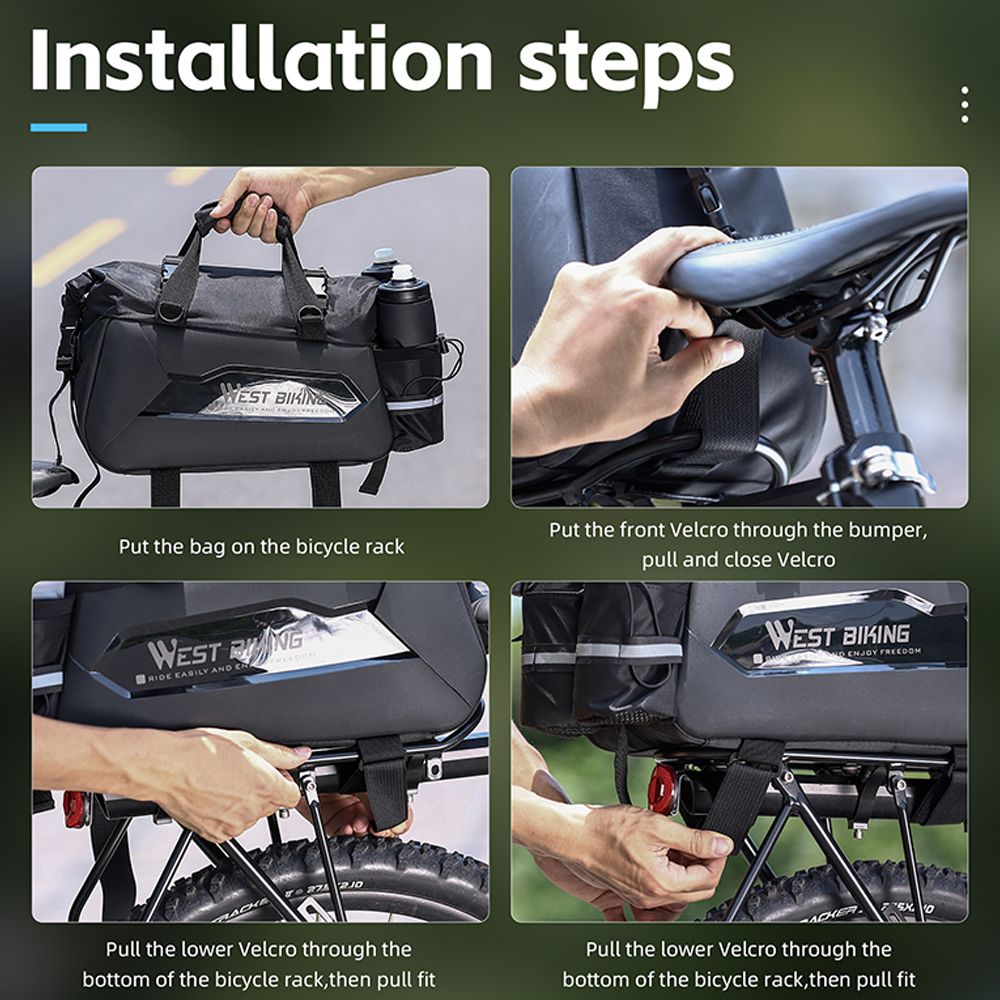 Expandable Bike Rear Seats Bag Bicycle Riding Storage Bag