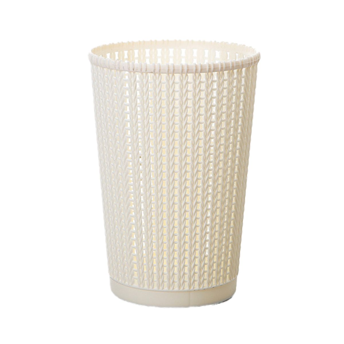 Trash Can Imitation Rattan Without Cover Room Bedroom Simple Fashion Kitchen Modern Office Creamy-White