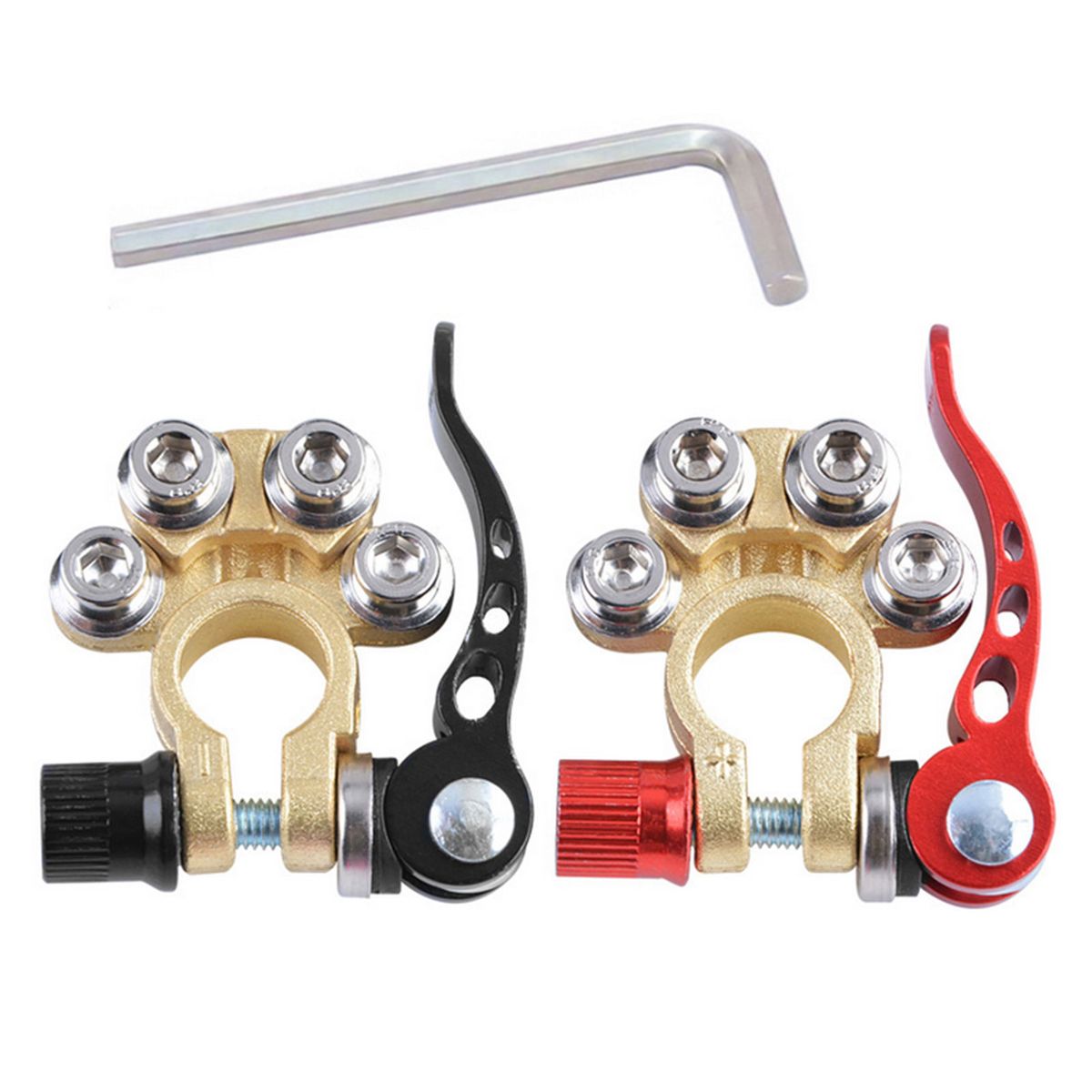 2Pcs Car Battery Terminal Connector Clamp Adjust Disconnect
