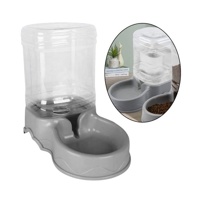 AUTOMATIC PETS WATER DISPENSER Puppy Dish Food Gray Water Feeder