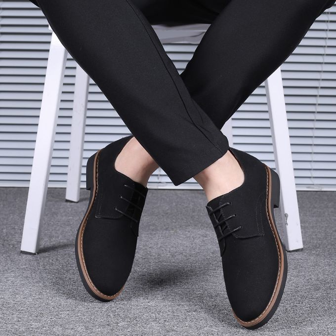 Formal Shoes For Men Suede Leather Shoes Business Wedding Footwear Black