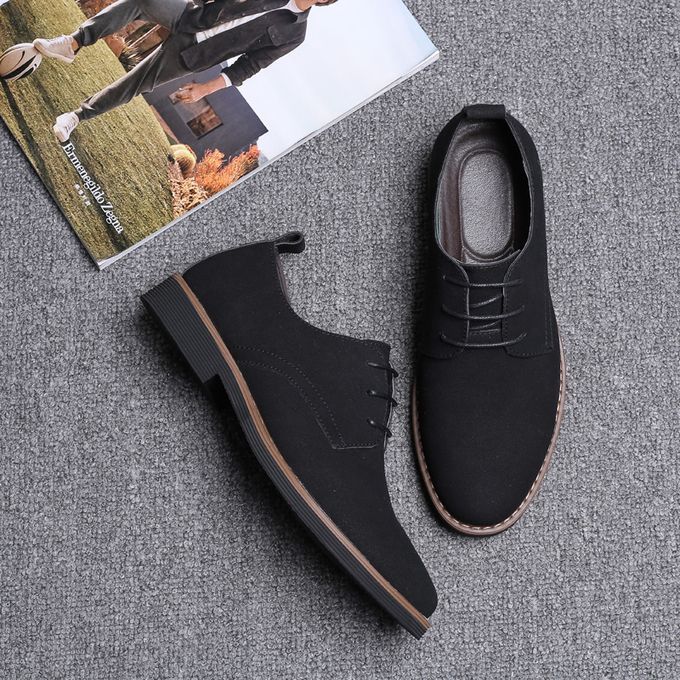 Formal Shoes For Men Suede Leather Shoes Business Wedding Footwear Black